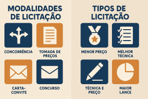 Diferença entre modalidade e tipo de licitação